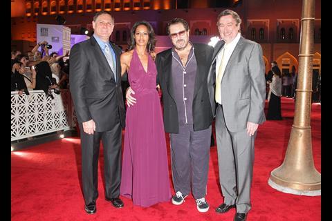 Tribeca's Craig Hatkoff, Miral's Rula Jebreal and Julian Schnabel, and Tribeca's Geoff Gilmore